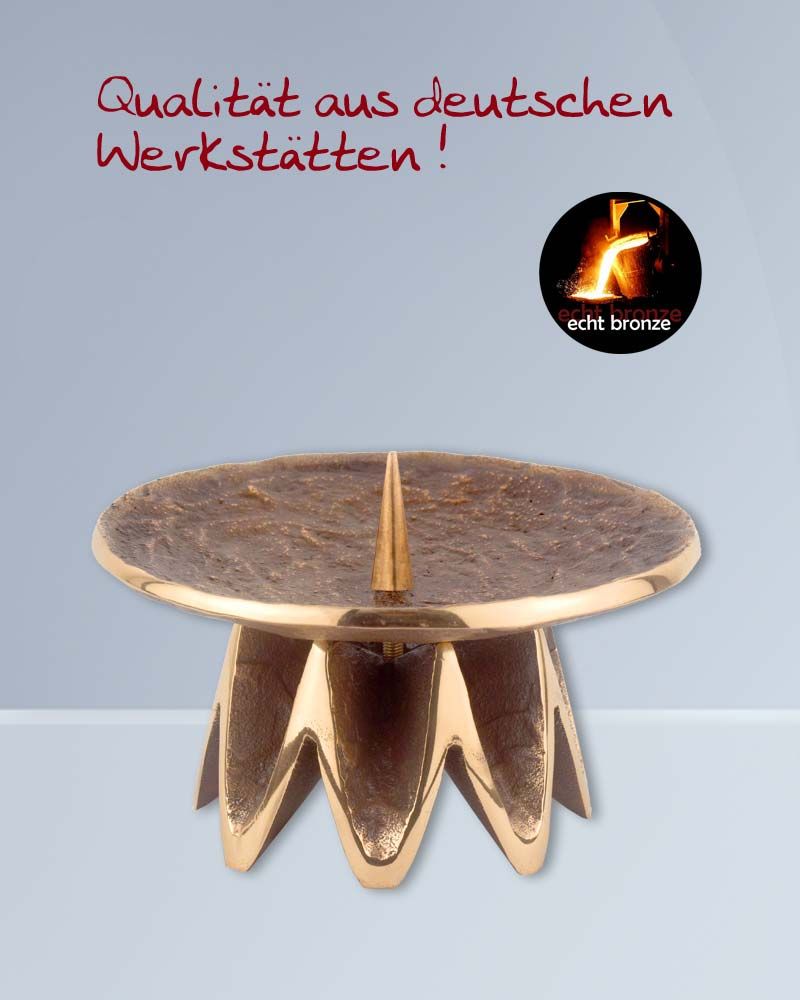 Altarleuchter solide Bronze 7,5 cm hoch, 14 cm Ø