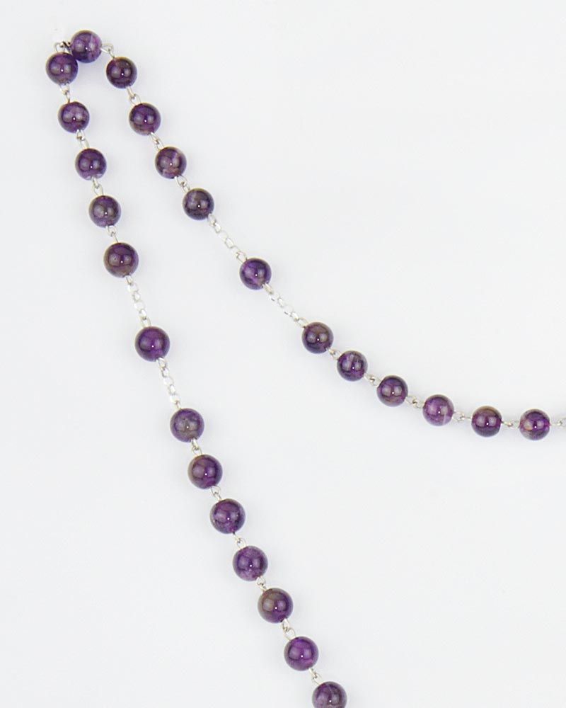 Rosenkranz Sterling Silber Amethyst Perlen 6 mm Ø