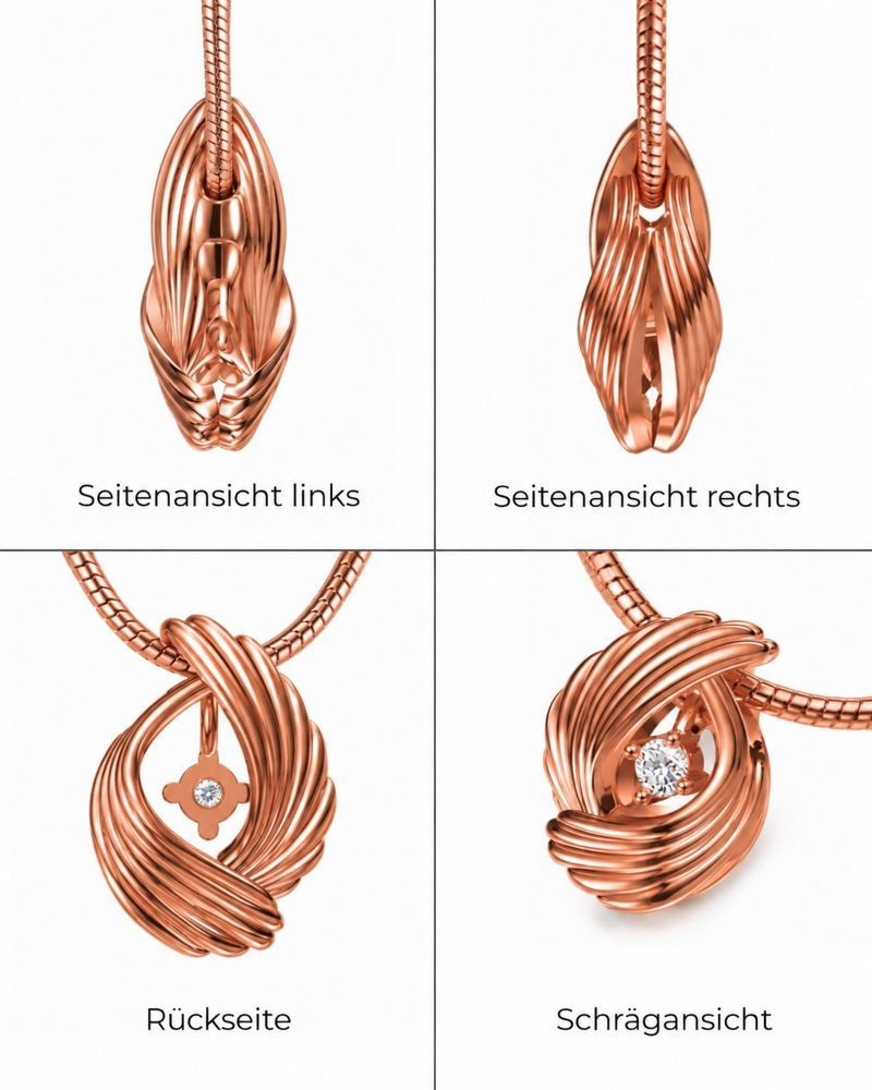 Evrah Anhänger 12x17 mm Silber rose vergoldet Zirkonia