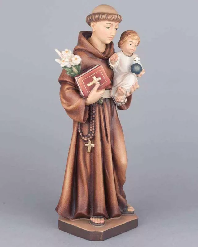 Hl.Antonius von Padua geschnitzt, koloriert, 40 cm