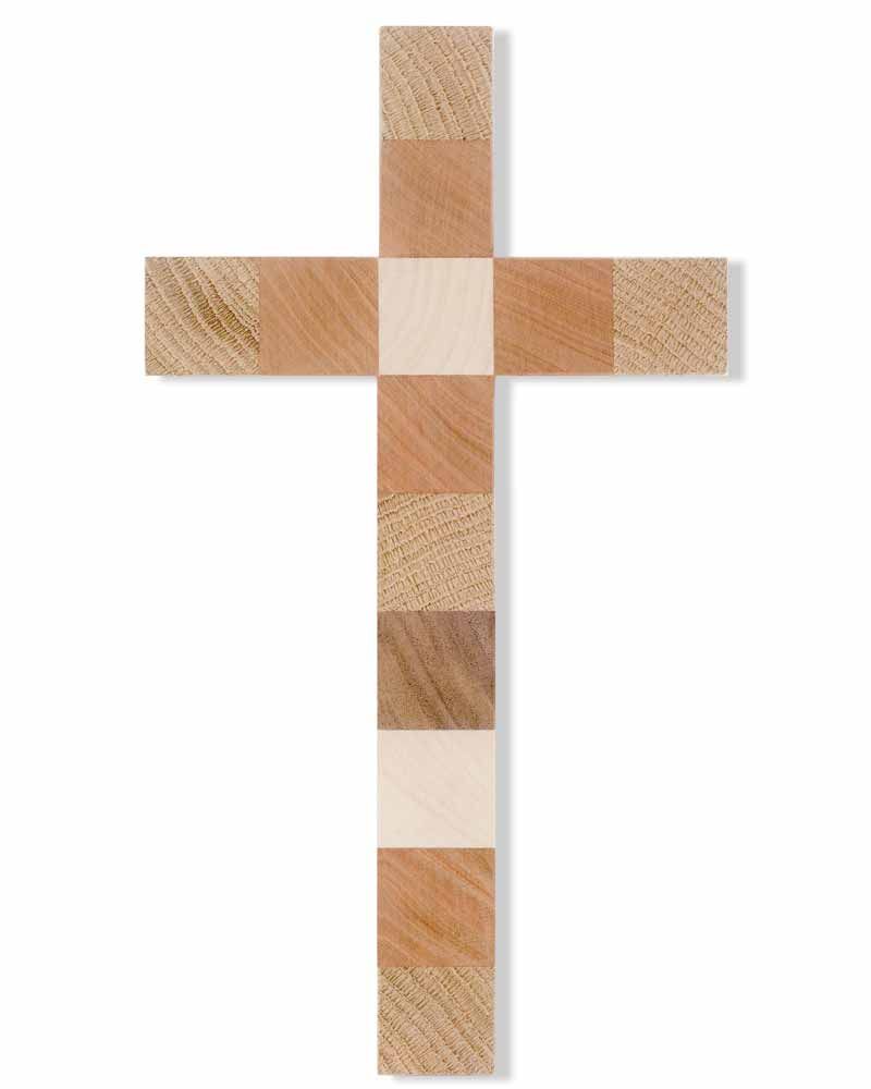 Wandkreuz 12 Apostel aus Holzwürfel 36 x 20 cm