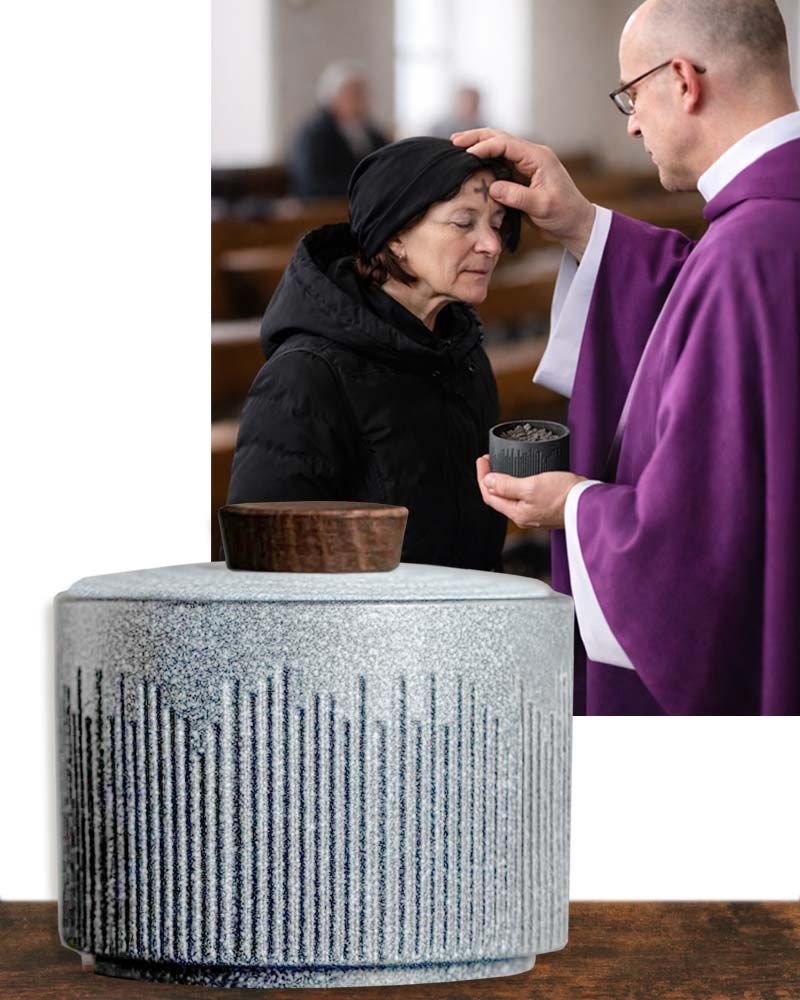 Aschegefäß Keramik 8 cm Ø, 7 cm hoch, aschgrau