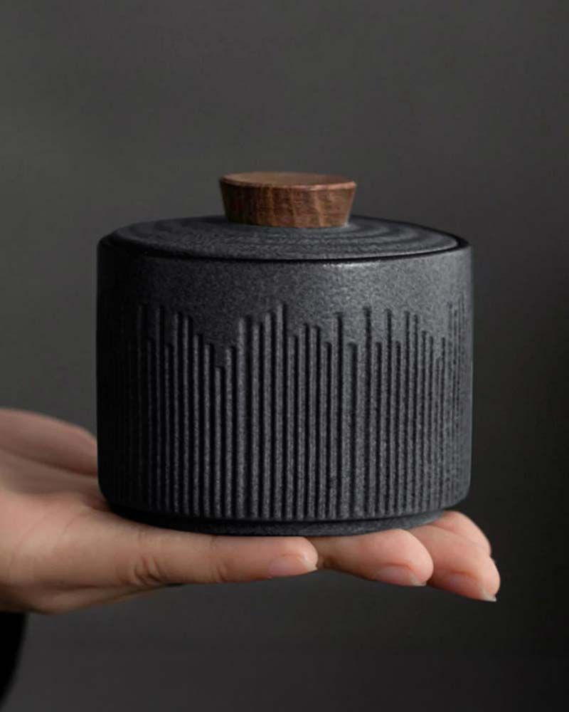 Aschegefäß Keramik 8 cm Ø, 7 cm hoch, grau