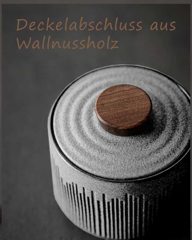 Aschegefäß Keramik 8 cm Ø, 7 cm hoch, aschgrau