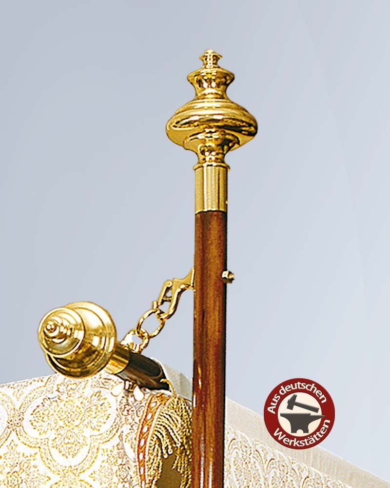 Fahnen- Baldachinknopf barock 100 mm Ø Messing