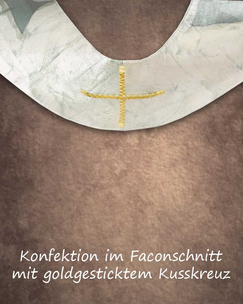 Langstola Batik grün Kelch und Hostie