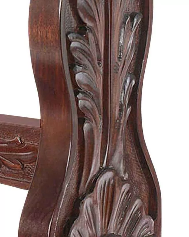 Betstuhl 70 cm breit, braun barock geschnitzt, Samt