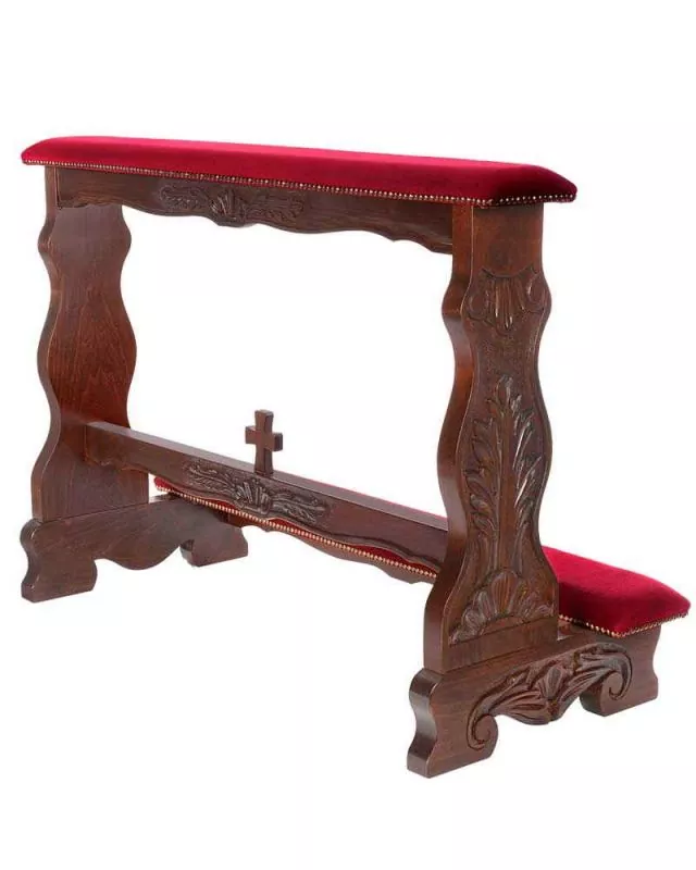 Brautbetstuhl 120 cm breit barock geschnitzt, braun