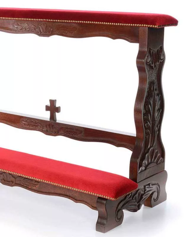 Brautbetstuhl 120 cm breit barock geschnitzt, braun