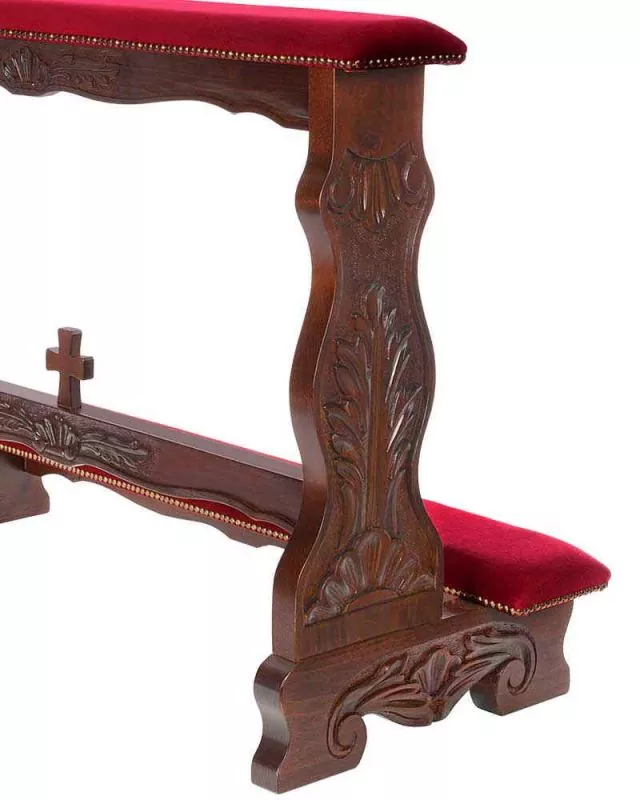 Brautbetstuhl 120 cm breit barock geschnitzt, braun