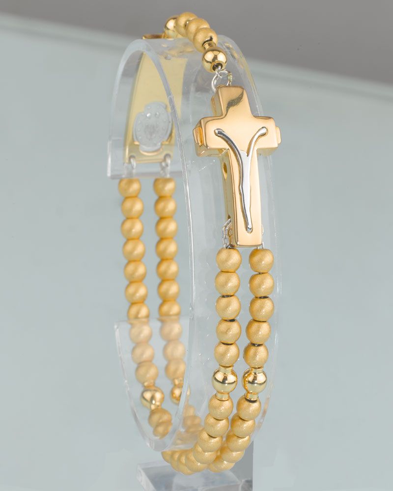 Rosalet mit gold mattierten Perlen aus Sterling Silber