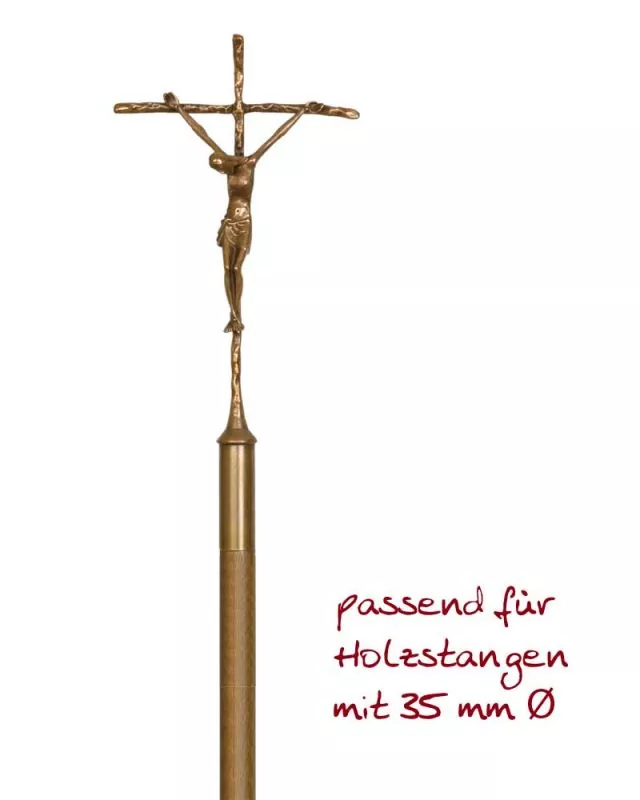 Vortragekreuz 23x38 cm PAPSTKREUZ Bronze patiniert