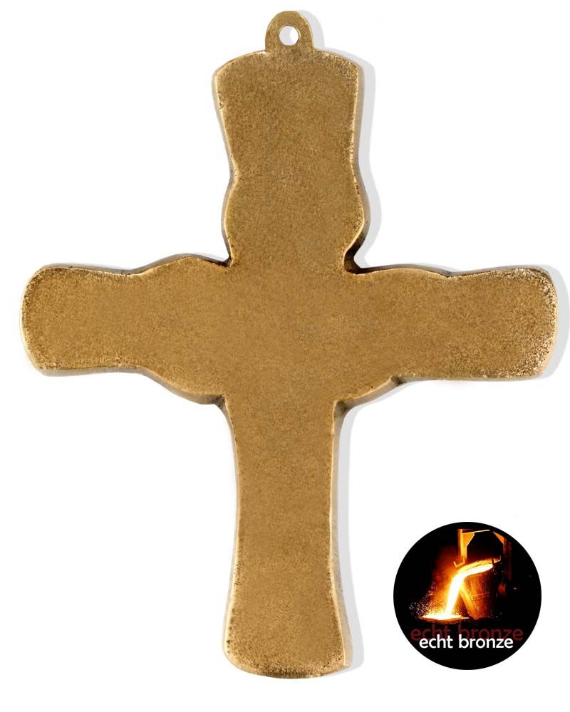 Kreuz bronziert 8 x 9,5 cm Früchte des Lebens