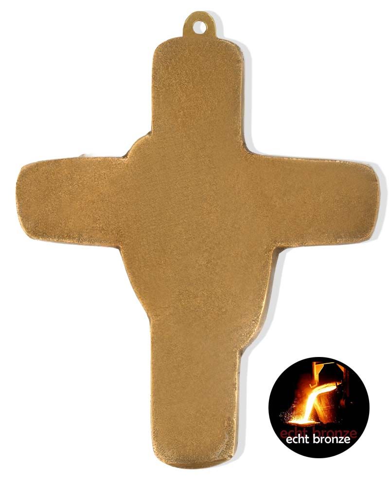Kommunionkreuz 9,5 x 8 cm Fischfang bronziert