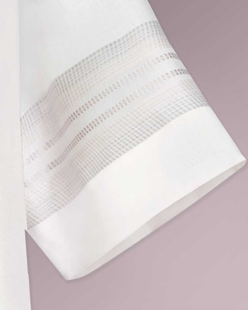 Chorrock Trevira & Wolle creme 110 cm Einwebe grau