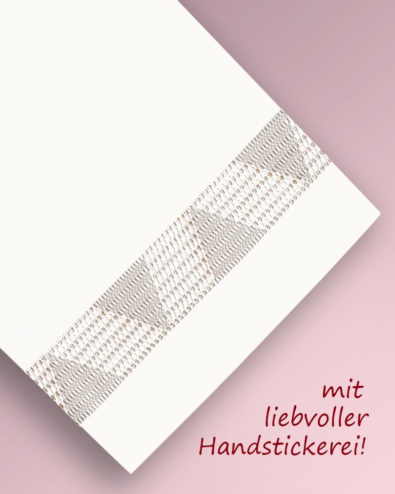 Chorrock Tevira & Wolle creme 100 cm handbestickt