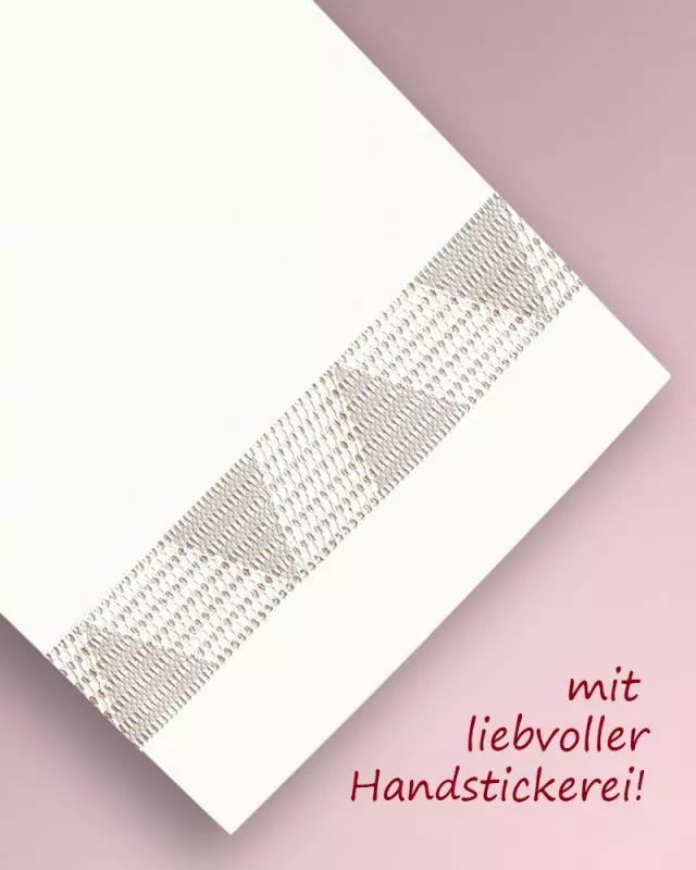 Chorrock Tevira & Wolle creme 100 cm handbestickt