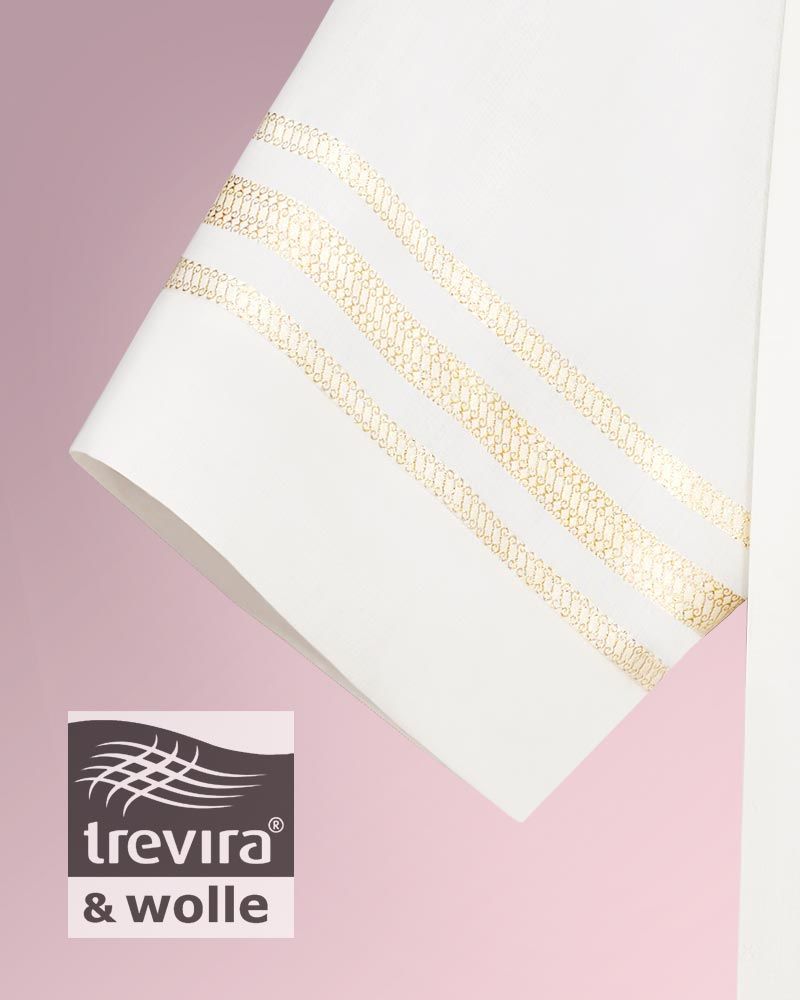 Chorrock Trevira & Wolle mit  Einwebe, 100 cm lang