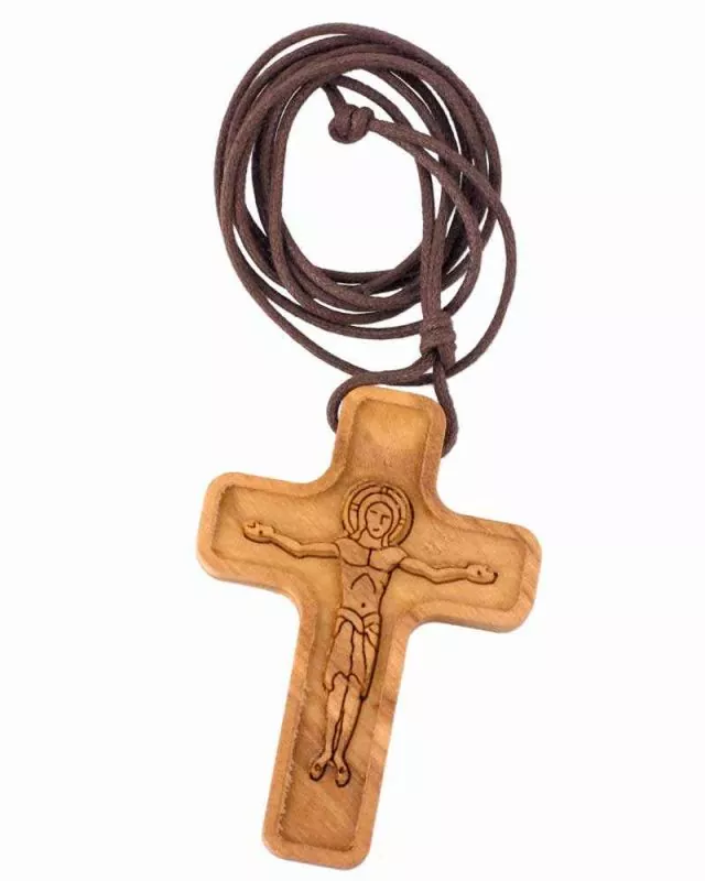 Kreuz aus Olivenholz mit Corpus 5,3 x 3,8 cm