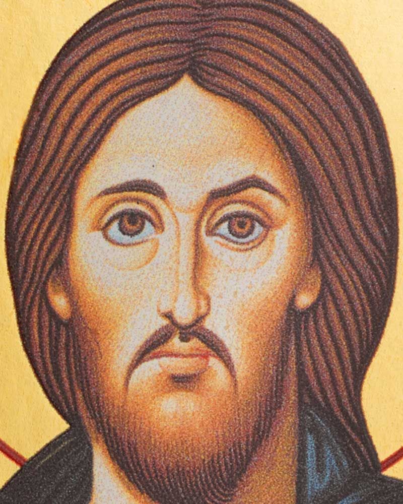 Kreuzikone Pantokrator 14 x 14 cm mit Buch