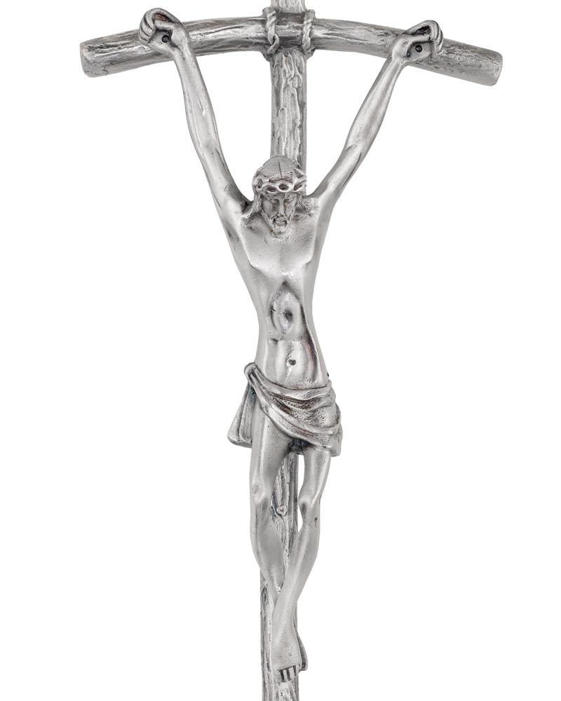 Stehkreuz antiksilber 30 cm "Papstkreuz" mit Christus