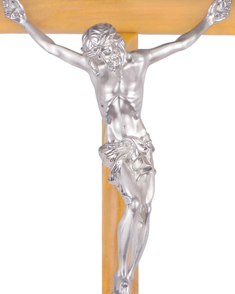 Prozessionskreuz aus Holz, Gesamthöhe 205 cm