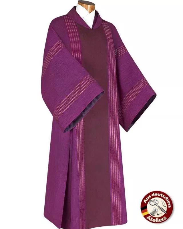 Dalmatik mit Diakonstola violett mit Streifeneinwebe