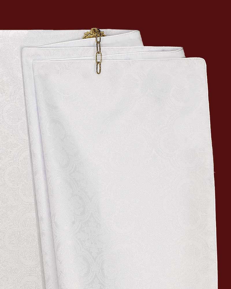 Segensvelum Damst weiß 300 x 50 cm Kreuz bestickt