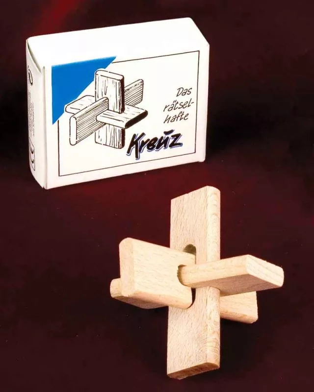 Kreuzknoten Puzzle aus Naturholz, ab 8 Jahren