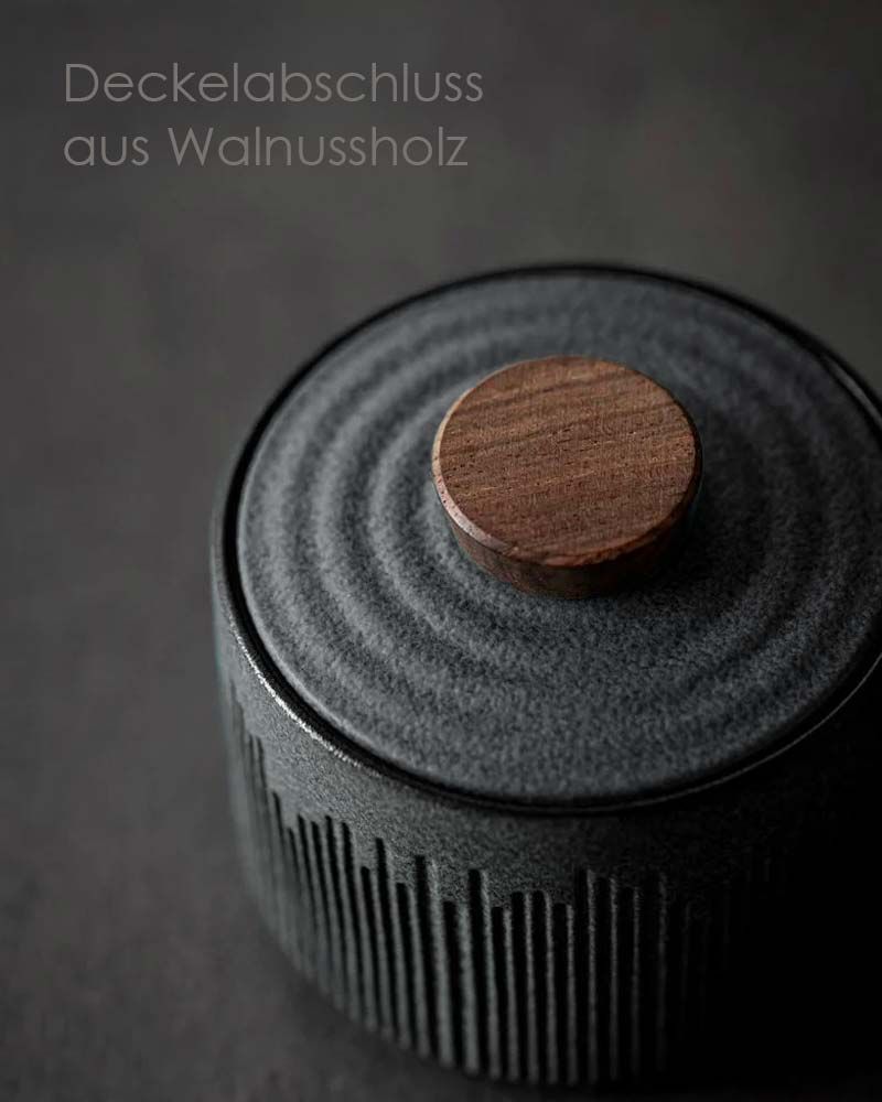 Aschegefäß Keramik 8 cm Ø, 7 cm hoch, grau