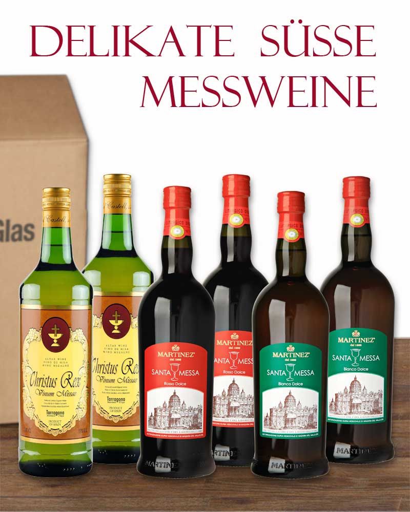 Messwein im Probierkarton 6 delikate süsse Weine