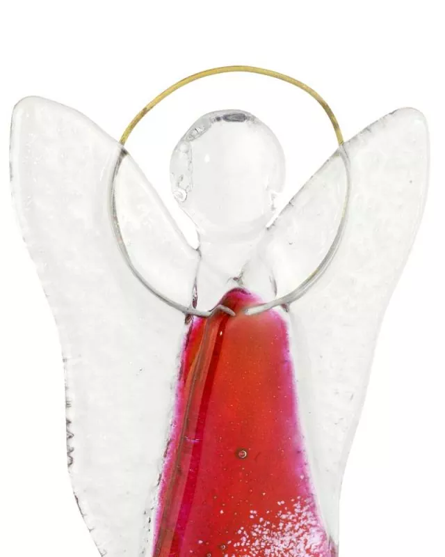 Glasengel stehend rot