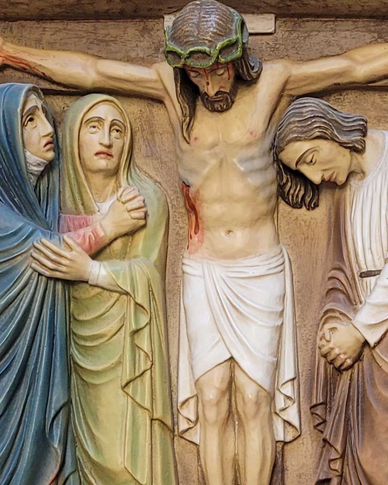 Kreuzwegstation XII Jesus gekreuzigt 38 x 38 cm
