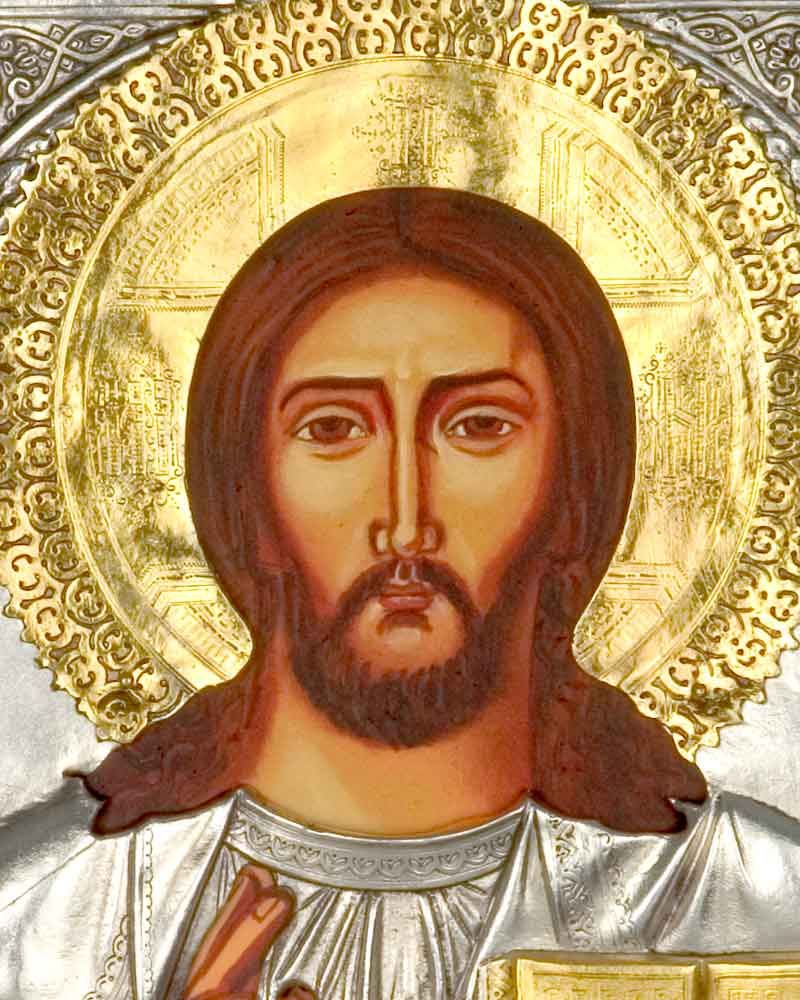 Ikone Pantokrator 31 x 27 cm  Metalloklad