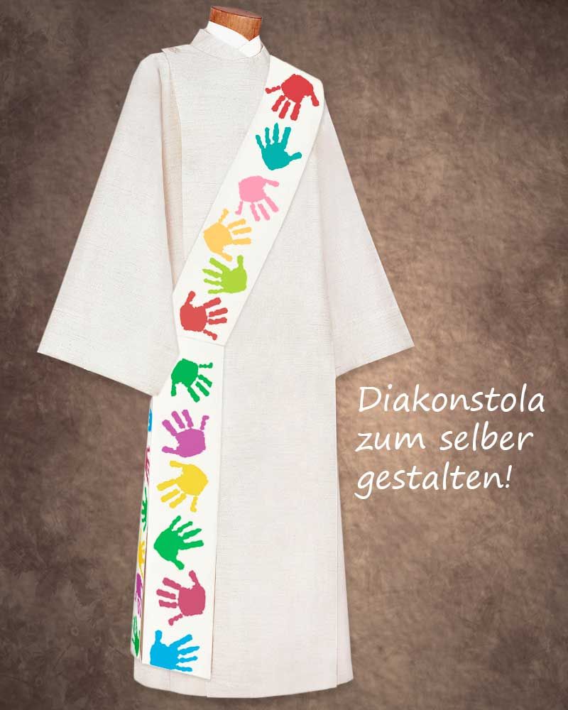 Diakonstola  weiß 140 cm zum Bemalen und Bedrucken