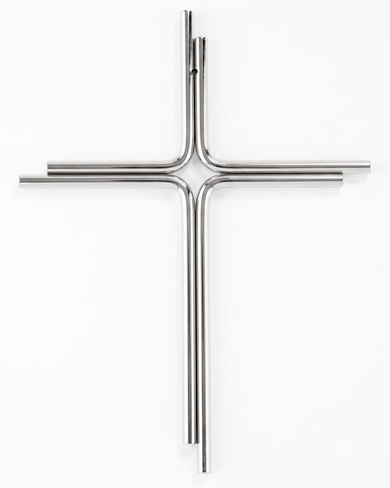 Edelstahlkreuz aus Rundstäben 27 cm x 21cm