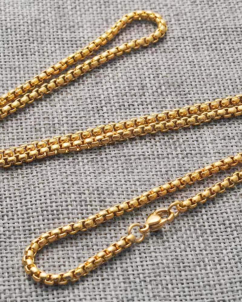 Kette - goldfarbig, 60 cm Länge mit Karabinerverschluss