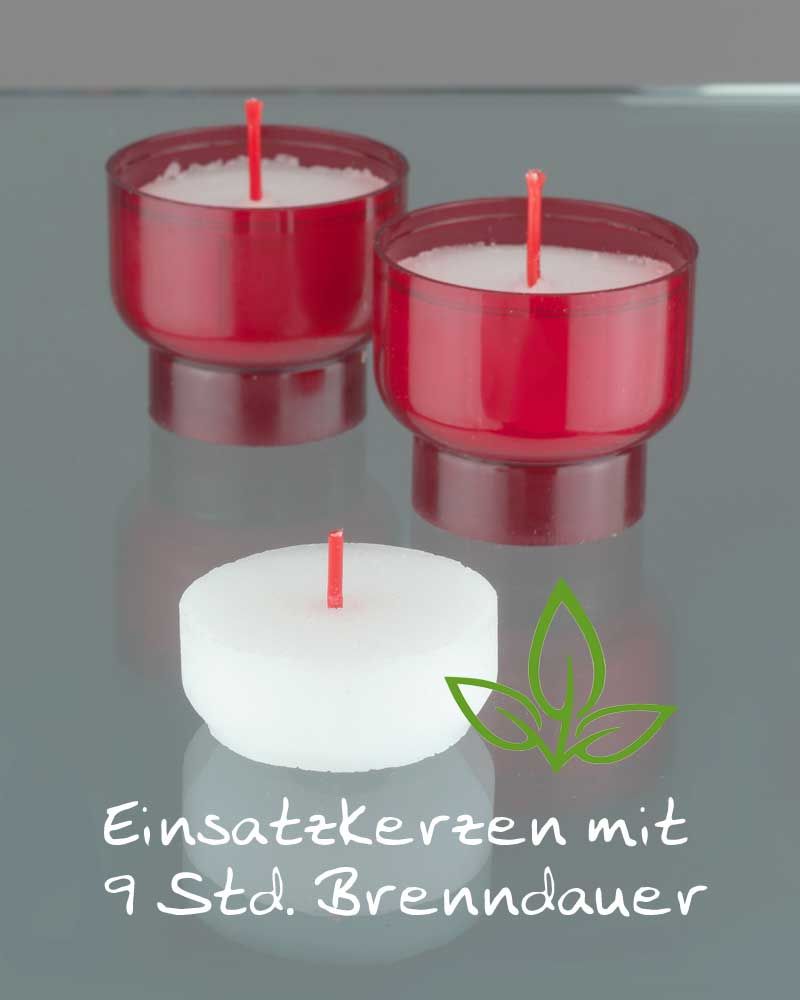 Opferkerzen rot 50 mm Ø 250 Opferlichter 9 Stunden