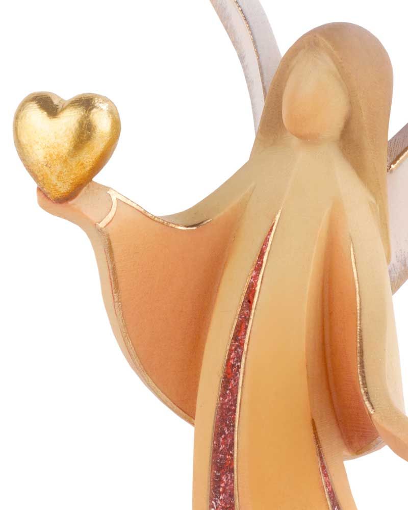 Engel holzgeschnitzt 14 cm "Ich schenke dir mein Herz"