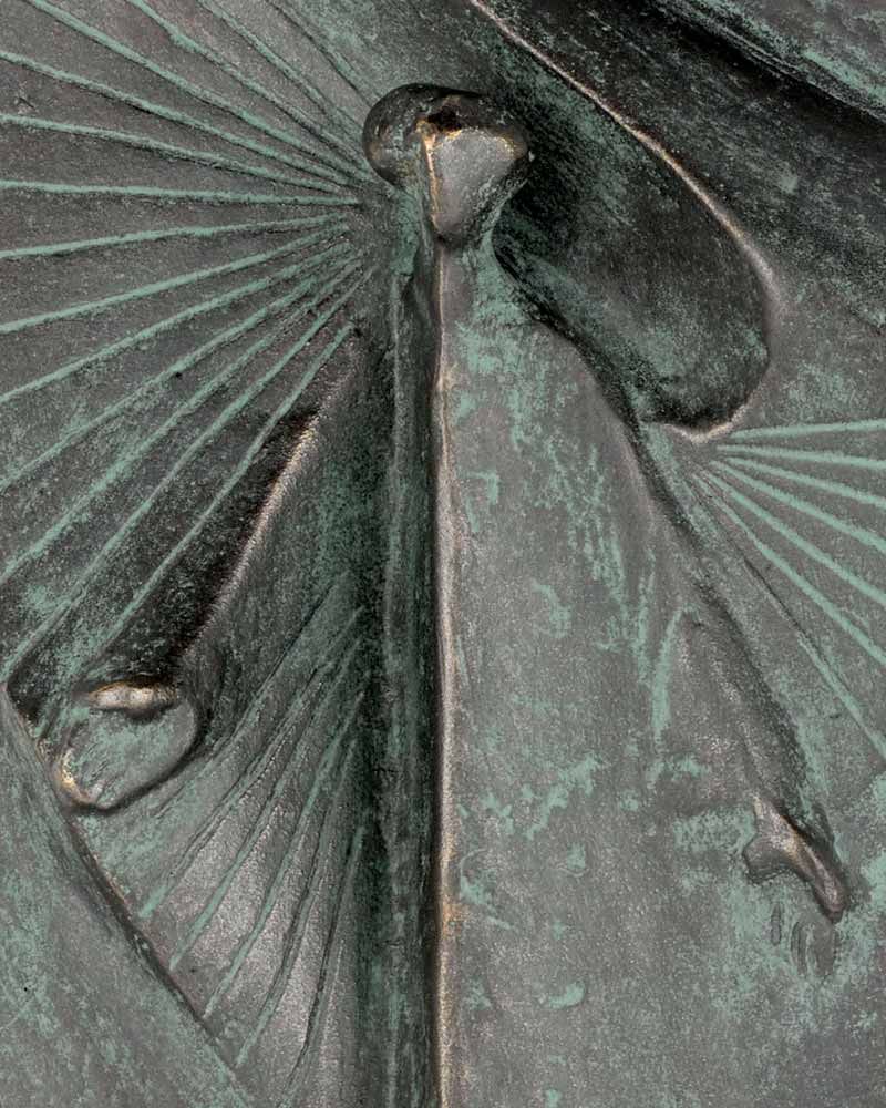 Wandrelief 22 x 11 cm Engel Bronze patiniert
