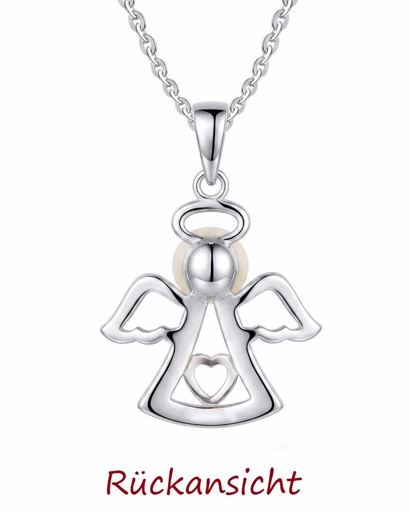 Schutzengelanhänger 925 Sterling Silber mit Perle