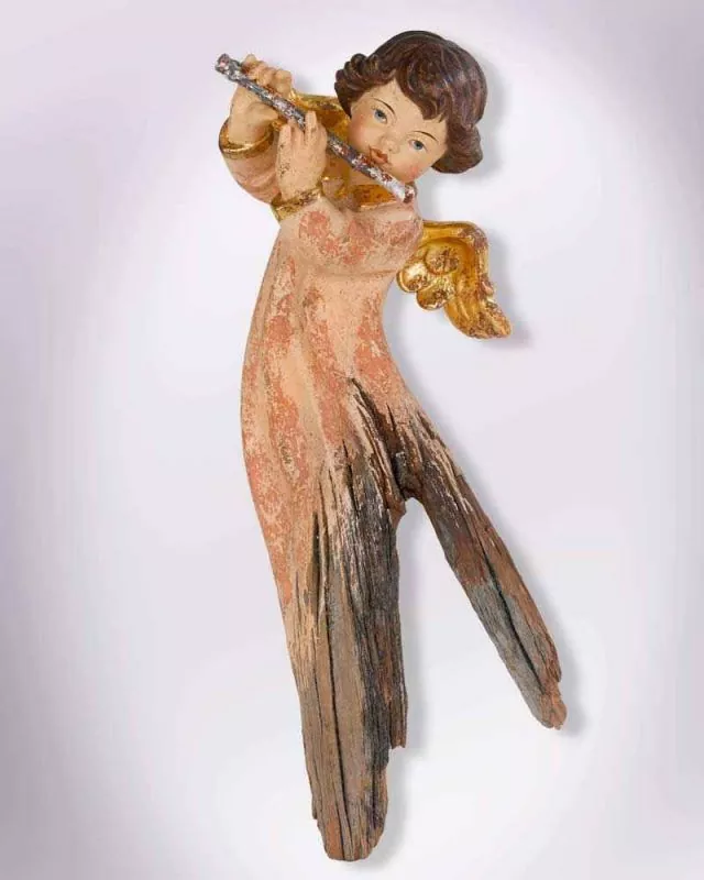 Begrüßungsengel Flöte Wurzelschnitzerei ca.23cm