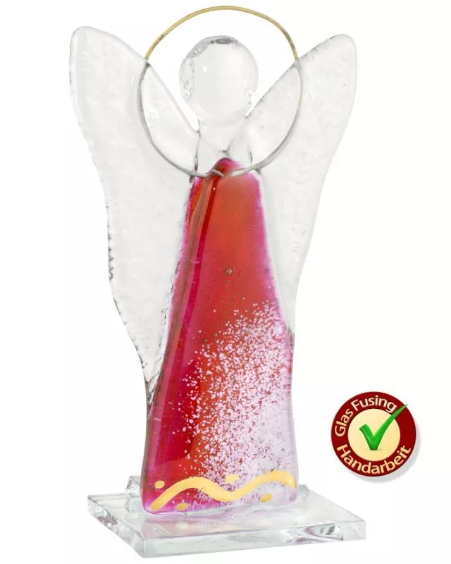 Glasengel stehend rot