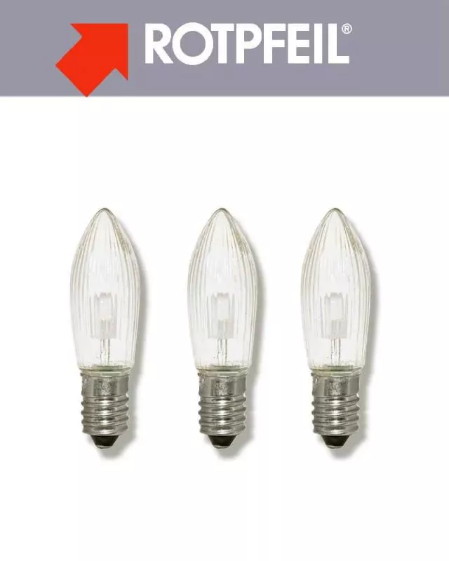 3 LED Ersatzlampen 0,1-0,2W E10 für Innenlichterkette