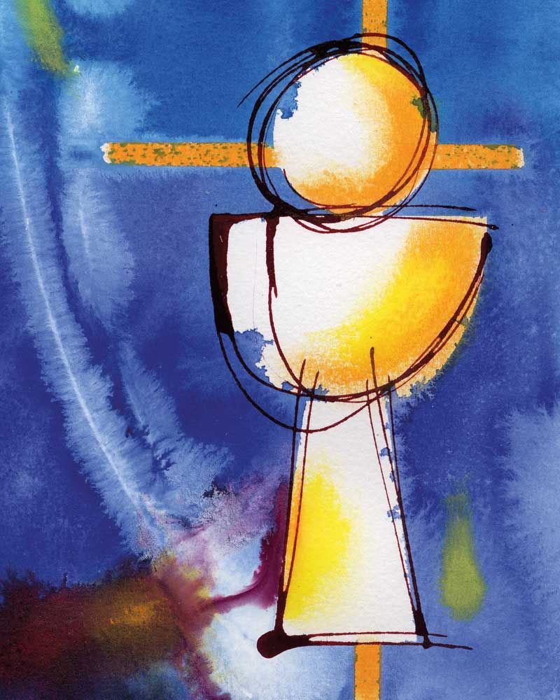 Karte "Eucharistie" 10,5 x 15 cm Kelch & Hostie