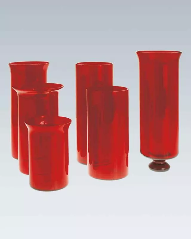 Ewiglichtglas rot 20 cm geschwungene Form