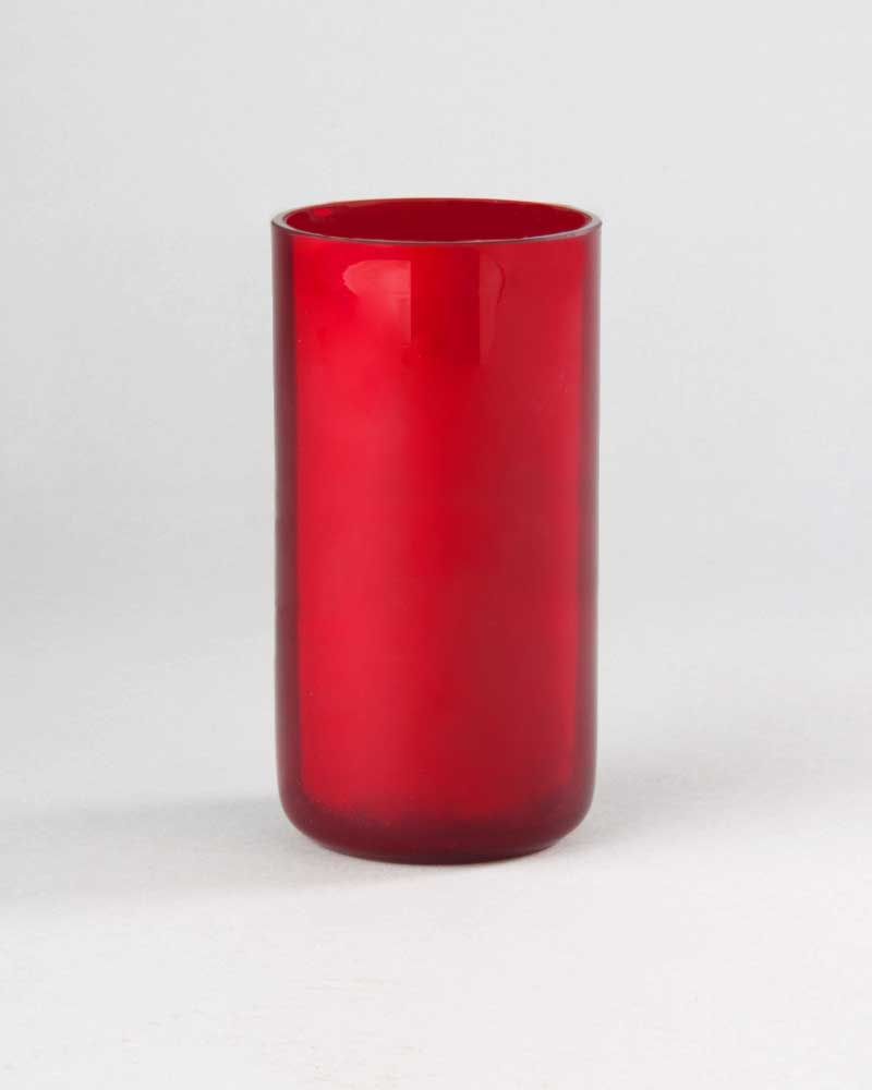 Ewiglichtglas hitzebeständig rubinrot 16cm gerade Form