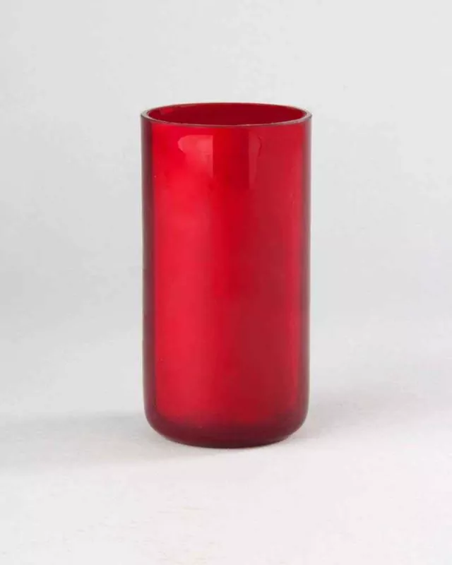 Ewiglichtglas hitzebeständig rubinrot 16cm gerade Form