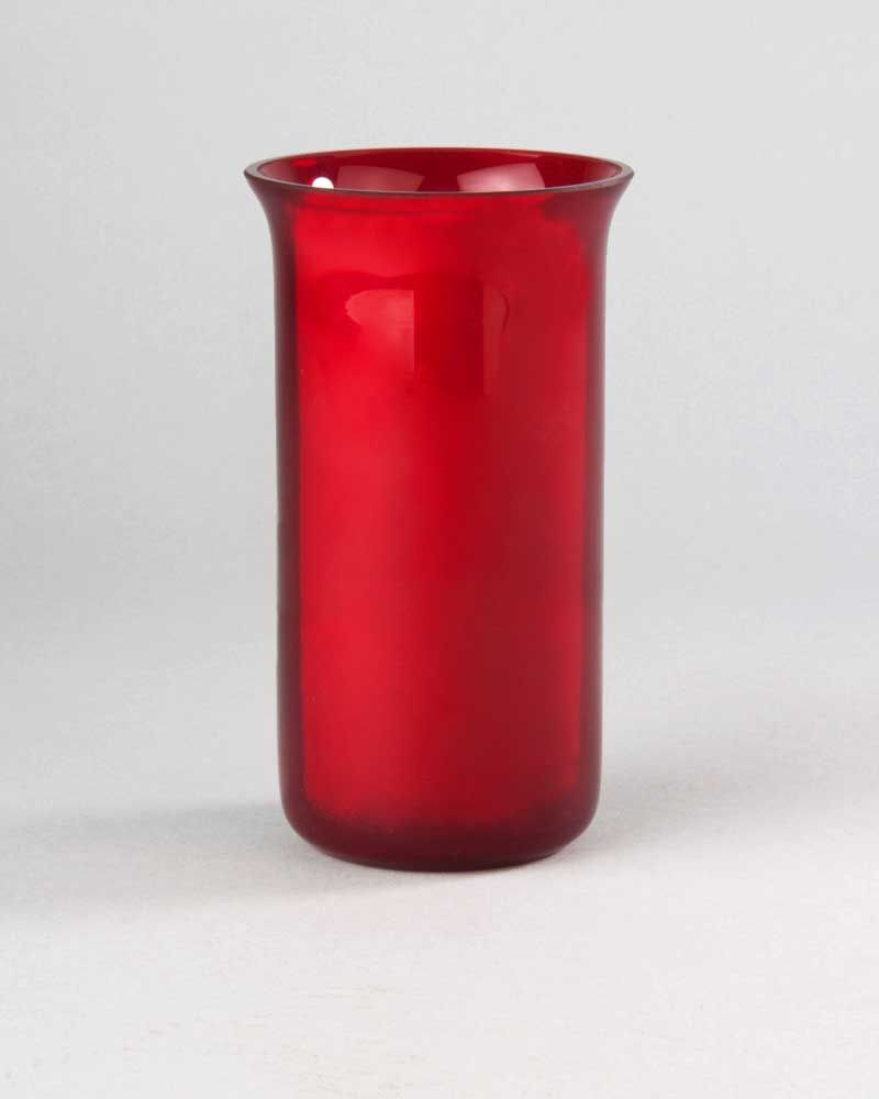 Ewiglichtglas rubinrot 16 cm geschwungene Form