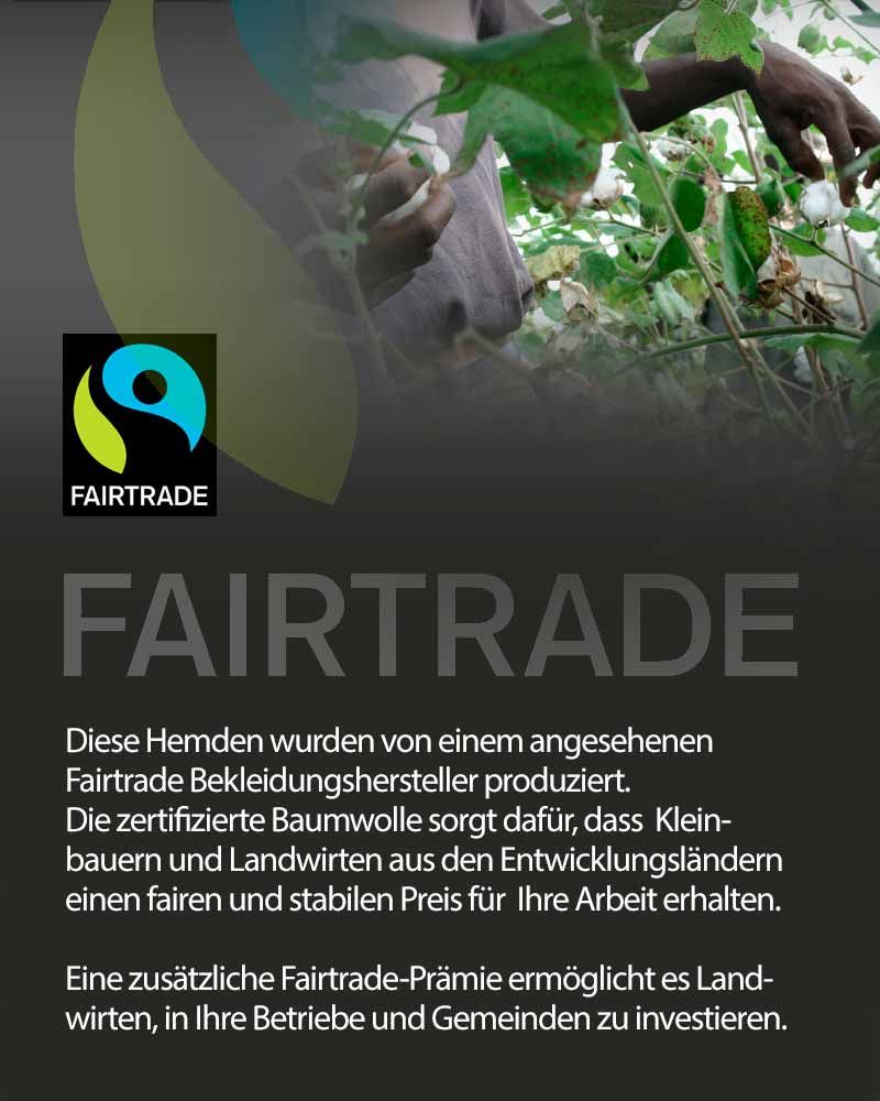 Collarhemd 100% Fairtrade Baumwolle schwarz Langarm